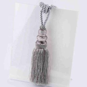 Attache de <span class=keywords><strong>rideau</strong></span> générique avec cordon de 22 cm de long et deux pièces pour chambre et salon (gris) - Product Image 5