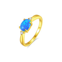 Bague en argent sterling 925 style rétro avec opale, très tendance pour femmes