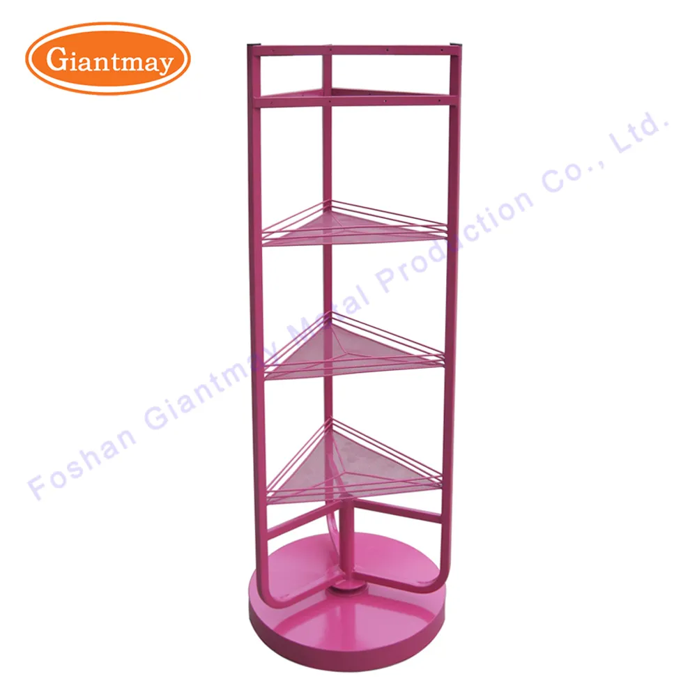 360 rotating triangle free standing spinning display rack for nail polish