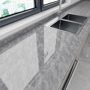 Papel pintado de mármol gris blanco moderno autoadhesivo PVC <span class=keywords><strong>cocina</strong></span> <span class=keywords><strong>encimera</strong></span> pared pegatina <span class=keywords><strong>resistente</strong></span> al <span class=keywords><strong>calor</strong></span> geométrico para apartamentos - Product Image 6