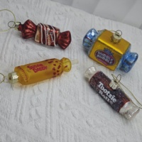 Ornement en verre soufflé à la main, classique, jaune, en forme de chewing-gum, très vendu, idéal pour la décoration de Noël à la maison