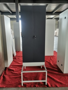 Armoire de rangement industrielle en métal pour vêtements et chaussures, casier en acier avec banc intégré pour chambre à coucher - Product Image 5