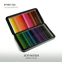 Crayons de couleur à base d'huile en boîte métallique, 72 couleurs, pour l'art des élèves du primaire et du collège, fabriqués en Chine