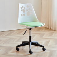 Chaise de bureau pivotante moderne à motif patte, réglable en hauteur, imperméable, en PP+Métal+Cuir avec coussin et roulettes pour l'école, la maison et le bureau