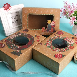 Caja de Papel Kraft para Repostería con Temática Navideña Baoren, Embalaje de Cartón para Pasteles, Cajas para Muffins, Comercio Exterior con LOGO - Product Image 4