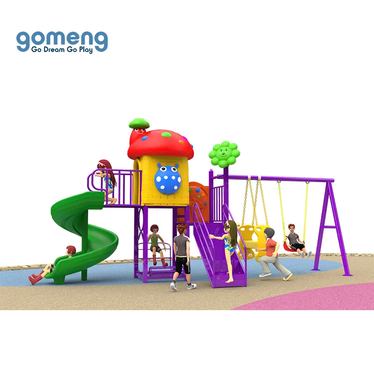 Sân Chơi Giải Trí Trẻ Em Trẻ Em Trẻ Mới Biết Đi Nhựa Kỹ Thuật Sân Chơi Ngoài Trời Swing And Slide