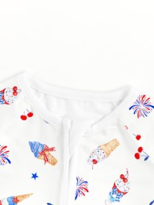 Miozing Bağımsızlık Günü Bebek Kıyafetleri Yeni Doğan Unisex Organik Bambu Bebek Pijamaları OEM Bebek Kıyafetleri Özel Logolu Bebek Kıyafetleri - Product Image 5