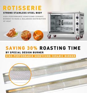 Para <span class=keywords><strong>Asar</strong></span> Pollos Vertical de doble puerta 9 varillas Horno de <span class=keywords><strong>pollo</strong></span> eléctrico comercial Asador de <span class=keywords><strong>pollo</strong></span> asado - Product Image 2