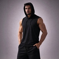 Sweat-shirt de sport personnalisé avec logo, 100% polyester, séchage rapide, vêtements de sport pour hommes, vêtements de musculation, sweat-shirt sans manches, sweat-shirt de musculation