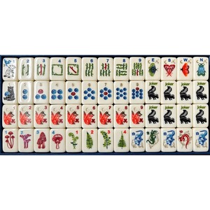 Juego de Fichas de Mahjong Americanas de Imitación de Madera, Grabadas y Pintadas a Mano, con Diseño de Zorro, Oso, Hongo, Flora y <span class=keywords><strong>Fauna</strong></span>, Listo para Enviar - Product Image 2