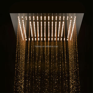 Pommeau de <span class=keywords><strong>douche</strong></span> carré avec lumière LED, salle de bain, luxe, pluie, poli, avec télécommande, 16 pouces - Product Image 2