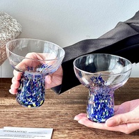 Lelyi Ins Tasse à café glacé américaine en verre craquelé au design créatif, de grande valeur esthétique et raffinée