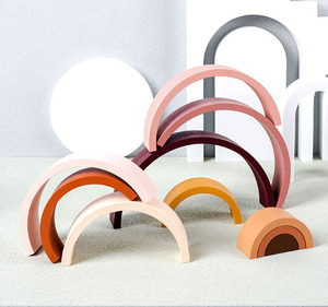 NUEVO ESTILO JUGUETES DE MADERA PUENTE DE ARCO IRIS APILADOR BLOQUES DE CONSTRUCCIÓN JUEGOS DE APILAMIENTO DE EQUILIBRIO - Product Image 3