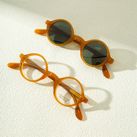 Lunettes de soleil rondes en acétate de mazzucchelli avec logo personnalisé tendance vintage italien