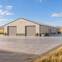Bâtiment d'entrepôt agricole en acier pour le stockage de semences, d'aliments et de produits ensachés, avec portes larges et structure à travée libre pour l'entreposage agricole