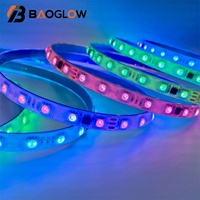 Lampu Strip LED Warna-warni Tahan Air IP68 dengan Remote Control, Lampu Kabinet LED WS2812b untuk Luar Ruangan, Lampu Tali RGB, Lampu Kabinet