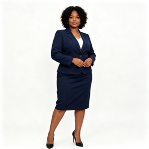 Completo Elegante da Ufficio a 2 Pezzi per Donna, Taglie Forti, <span class=keywords><strong>Blazer</strong></span> Casual Tinta Unita per Lavoro o Uso Quotidiano - Product Image 5