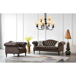 Canapés classiques en cuir salam pour la maison canapé de luxe vintage dernières conceptions d'ensemble de canapés canapé de salon complet - Product Image 3
