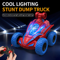 Niños 360 °   Coche RC Acrobático Giratorio - Vehículo Eléctrico Todoterreno de 4 Canales con Cable USB - Juguete de Control Remoto Listo para Usar
