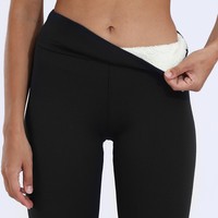 Leggings chauds pour femmes à taille haute, épais et extensibles, pantalons thermiques pour filles