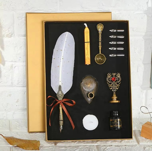 Bview 5 Color Vintage metallizzato Set di penna con inchiostro in acciaio pennino calligrafia regalo per il <span class=keywords><strong>disegno</strong></span> di scrittura di nozze - Product Image 3