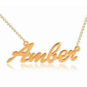 <span class=keywords><strong>Collana</strong></span> Personalizzata in <span class=keywords><strong>Oro</strong></span> 18 <span class=keywords><strong>Carati</strong></span> con Ciondolo Nome in Acciaio Inossidabile, Stile Popolare per Lei - Product Image 5