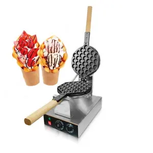 Dual Flip vertikale kommerzielle elektrische Keks Eis Ei abnehmbare doppelte runde Waffel kegel Maker Maschine