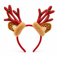 Serre-tête synthétique pour filles, motif bois de renne scintillant, clochettes, pour Noël et fêtes, directement de l'usine