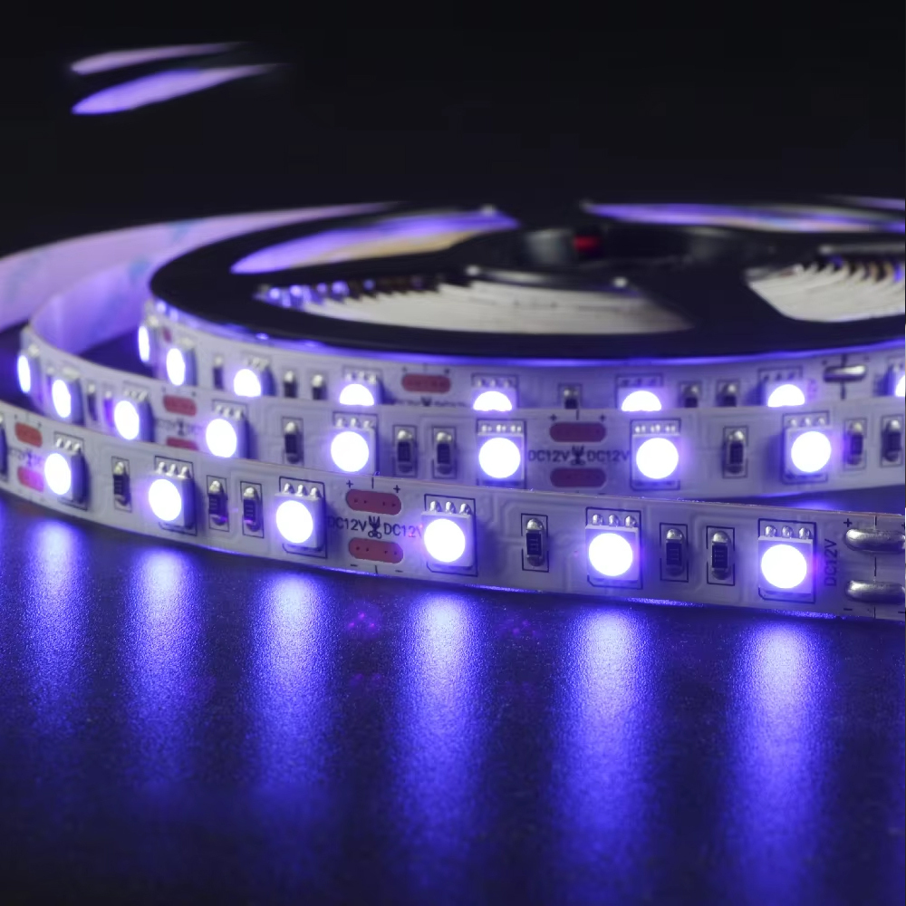 Free Sample SMD5050 Uv Led Flexible Strip Lights Customized Special Purple Color 395nm-400nm Smart Uv Led Strip