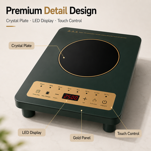 Cuisinière à induction portable à commande tactile avec prise américaine, design de bureau, plaque céramique robuste, haute puissance KI02031 - Product Image 3
