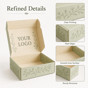 Own Factory <b>Hot</b> Selling Custom Logo Foldable Eco Friendly Sage Green Corrugated Mailer Boxes for Apparel Cosmetics Food & Gifts - Product Image 2