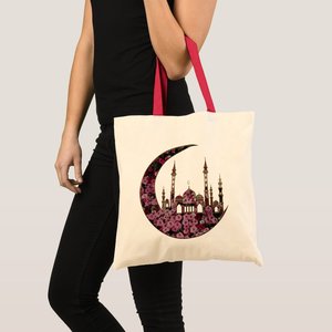 Ramadan kareem lanterne magique Eid Mubarak <span class=keywords><strong>nuit</strong></span> réflexion sac en tissu coloré arc-en-ciel polygonal eid mosquée budget sac fourre-tout - Product Image 3