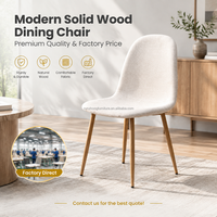 Chaise de salle à manger moderne rembourrée en forme de cuillère, dossier arrondi, assise souple, pieds coniques en fer - Pliable pour la maison, les hôtels et les salles à manger