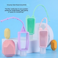 Housse de protection colorée en silicone pour flacon de désinfectant pour les mains, portable, pour voyage, avec porte-clés, pour mini-contenant