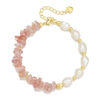 Bracelet en perles d'eau douce naturelles Sweet Girl, bracelet baroque, jade irrégulier, design original