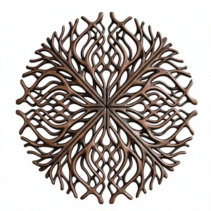 Sous-plat rond en cuivre, résistant à la chaleur, design branche d'arbre, pour décoration de table - Product Image 2