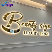 Enseigne en acrylique rétroéclairée par LED 3D personnalisée, cadre en acier inoxydable, étanche IP65, télécommande, compatible HomeKit, multi-bureaux, immeubles commerciaux