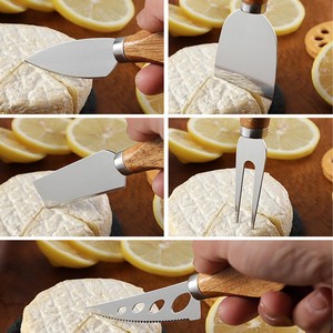 Couverts Cadeau <span class=keywords><strong>Fromage</strong></span> Outil Trancheuse Cutter Râpe <span class=keywords><strong>À</strong></span> <span class=keywords><strong>Fromage</strong></span> Fourchette Épandage Couteau Collection Manche En Acacia 6 Pièces Chesse Couteau Ensemble - Product Image 4