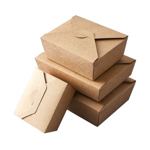 Hot sell Brown kraft paper salad disposable food packaging box takeaway food container customized paper boxes