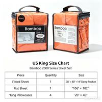 Ensemble de draps en microfibre King Size 6 pièces comprenant des draps plats et des taies d'oreiller avec fonction de massage pour usage hôtelier