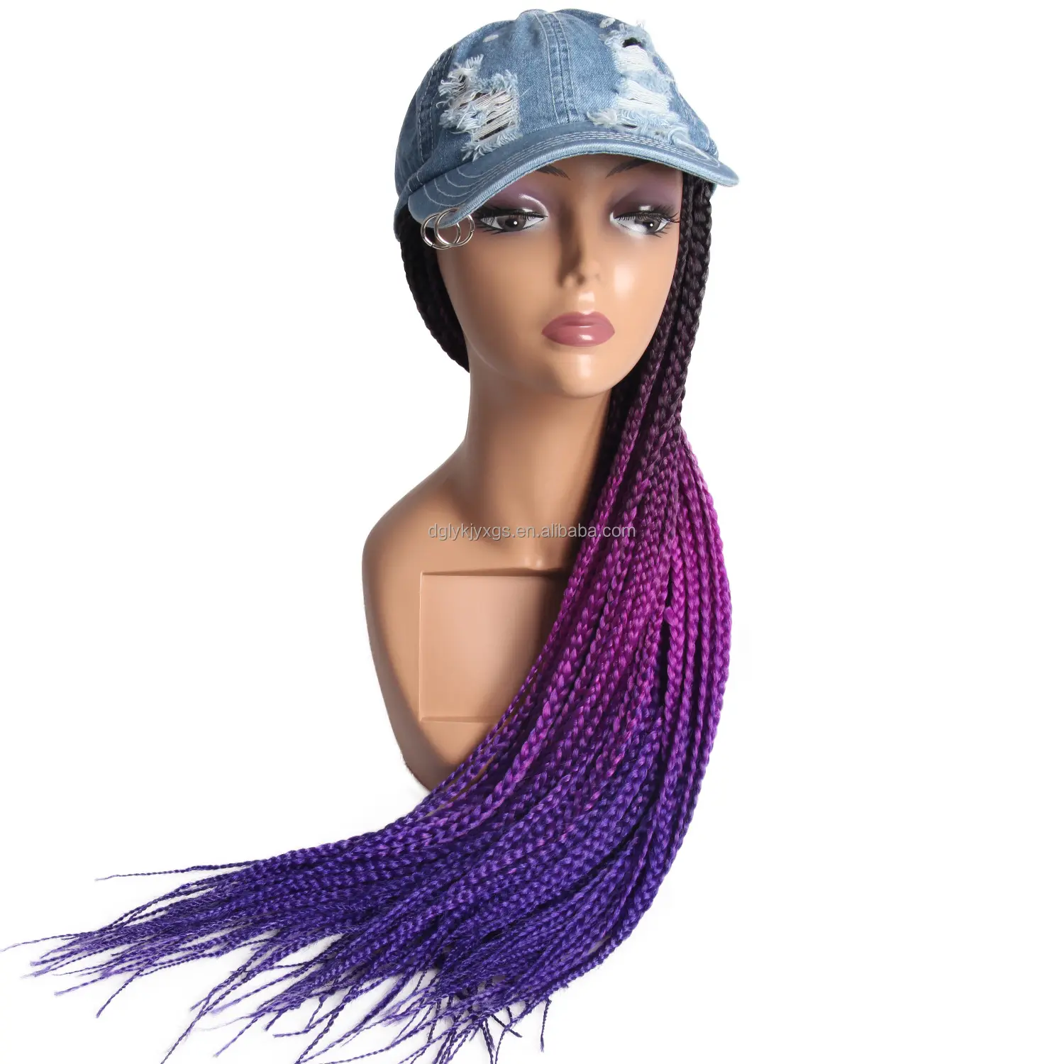 WM02 Hot Selling Trendy Wigs Cap Hairstyle Hair Weft With Black Cap Synthetic Braided Wig And Cap Combo Fashion Capdo Style