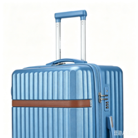 Ensemble de 3 valises trolley rigides classiques bleu clair en ABS avec serrure à combinaison, idéales pour les voyages en extérieur et faciles à transporter à l'aéroport