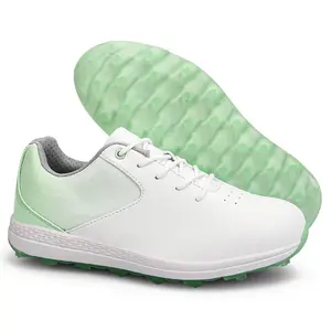 Custom leather spike less classic woman golf shoes manufacturers for men
