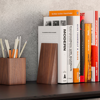 Serre-livres en bois personnalisés, organisateur de porte-livre de bureau à bord incliné minimaliste, support de livre en bois épais pour bibliothèque de bureau à domicile