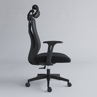 Chaise de bureau exécutive moderne réglable en maille noire pivotante à 360° avec hauteur réglable