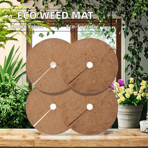 Tapis <span class=keywords><strong>de</strong></span> protection en tissu Non tissé dégradable fournitures <span class=keywords><strong>de</strong></span> jardin pour couverture <span class=keywords><strong>de</strong></span> plante barrière contre les mauvaises herbes arbre paillis anneau rond tapis <span class=keywords><strong>de</strong></span> coco - Product Image 2