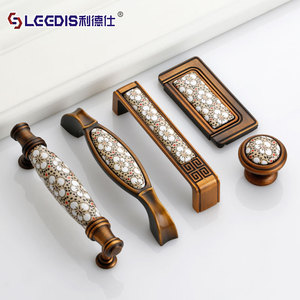 LGEDIS Chinese Style <b>Ceramic</b> Cabinet Handles Zinc Alloy Bar Shape Durable Furniture Hardware <b>Drawer</b> Wardrobe Door <b>Knobs</b> - Product Image 1