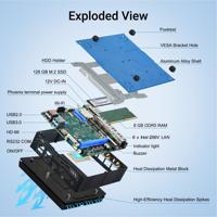 Dispositivo de Firewall |   Mini PC sin Ventilador N100 (4C/4T) con 6x2.5G LAN, DDR5 8GB y SSD de 128GB |   Enrutador de Seguridad de Red Industrial