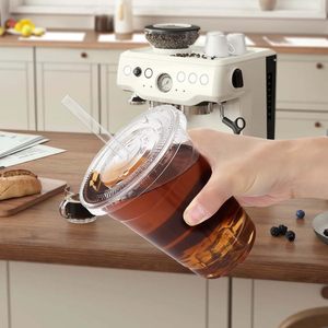 Gobelet jetable en forme de <span class=keywords><strong>U</strong></span> avec logo personnalisé, 16 oz, 32 oz, en PET transparent, pour matcha, café, boissons froides, <span class=keywords><strong>bubble</strong></span> <span class=keywords><strong>tea</strong></span>, boba, avec couvercle - Product Image 4