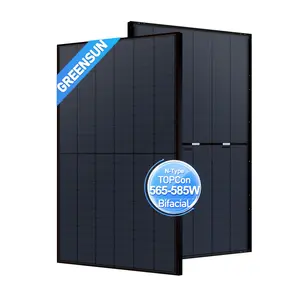 그린썬 모노 하프 컷 N 타입 Topcon 565w 575w 585w 최신 태양 전지 패널 모든 블랙 더블 유리 프로모션 가격
